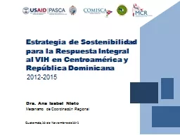 Estrategia de Sostenibilidad para la Respuesta Integral al VIH en Centroamérica y República