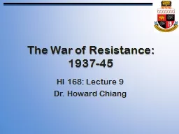 The War of Resistance: 1937-45