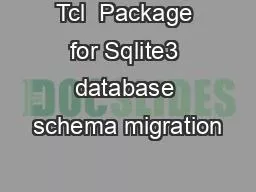 Tcl  Package for Sqlite3 database schema migration