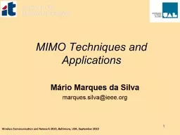 MIMO  Systems   and   Applications