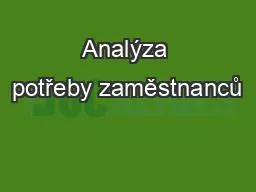 Analýza potřeby zaměstnanců