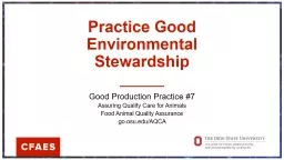 Practice Good Environmental Stewardship