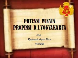 POTENSI WISATA PROPINSI D.I.YOGYAKARTA