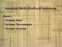 Kerajaan  Hindu- Budha