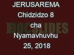 PPT-DARE RE JERUSAREMA Chidzidzo 8 cha Nyamavhuvhu 25, 2018