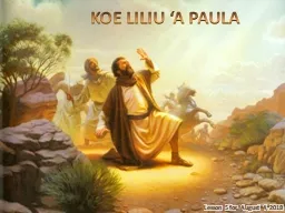 KOE LILIU ‘A PAULA  Lesson 5 for August 4, 2018