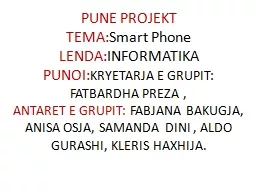 PPT-PUNE PROJEKT TEMA: Smart