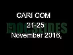 CARI COM   21-25 November 2016,
