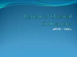 Review of Classical Civilizations