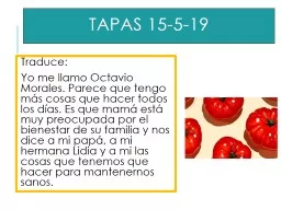 PPT-Tapas 15-5-19 Traduce: Yo