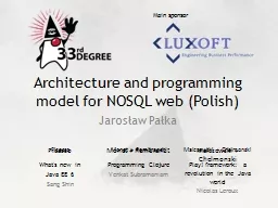 PPT-Architecture and programming model for NOSQL web (Polish)