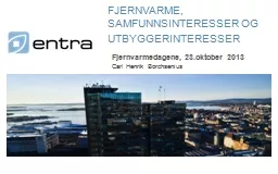 PPT-Fjernvarmedagene, 23.oktober 2013