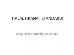 HALAL HRANA  I  STANDARDI