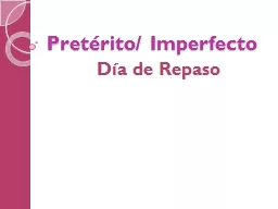 Pretérito /  Imperfecto