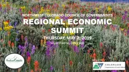 Sponsored  by: NORTHWEST COLORADO COUNCIL OF GOVERNMENTS