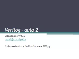 Verilog   – aula 2  Antonyus Pyetro