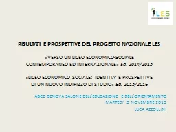 RISULTATI E PROSPETTIVE DEL PROGETTO