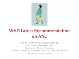 WHO Latest Recommendation on ANC