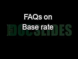 FAQs on Base rate 
