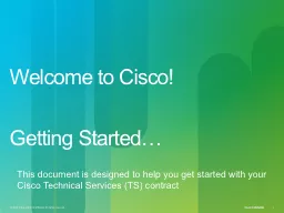 Welcome to Cisco!  Getting Started…
