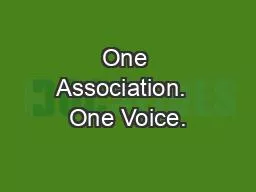 One Association.  One Voice.