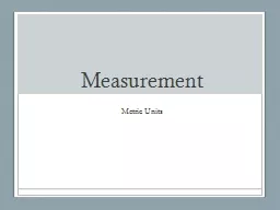 Measurement Metric Units