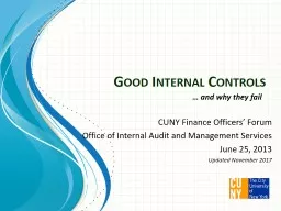 Good Internal Controls