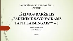 PANEVĖŽIO LOPŠELIS-DARŽELIS