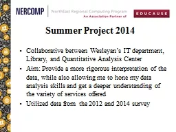 Collaborative between Wesleyan’s IT department, Library, and Quantitative Analysis Center