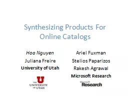 Synthesizing Products  For