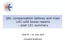 PPT-QRL compensation bellows and main LHC cold