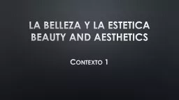 PPT-LA BELLEZA Y LA ESTETICA