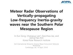 Meteor Radar Observations of Vertically-propagating