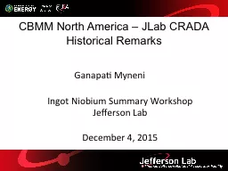 CBMM North America – JLab CRADA Historical Remarks
