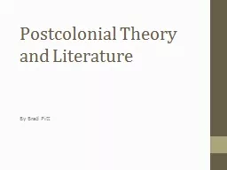 Postcolonial  Theory and Literature