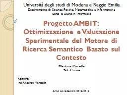 Progetto AMBIT: Ottimizzazione e Valutazione