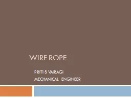 Wire rope PRITI S VAIRAGI