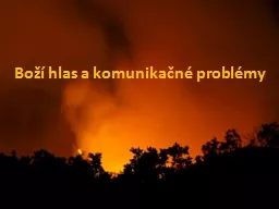 Boží hlas a komunikačné problémy