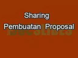 Sharing  Pembuatan  Proposal