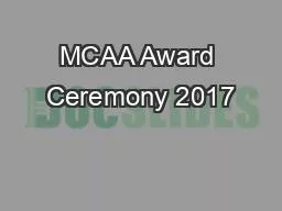 MCAA Award Ceremony 2017