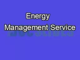 Energy  Management Service