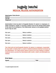 MEDICAL RELEASE AUTHORIZATION Veterinarian ClinicDocto