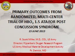 PPT-R. Scott Miller, M.D., COL, US Army