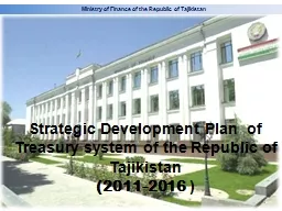 1 Strategic Development Plan  of  Treasury system of the Republic of Tajikistan