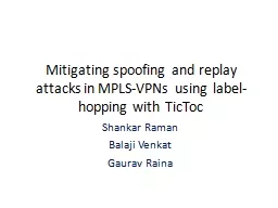 Mitigating spoofing and replay attacks in MPLS-VPNs using label-hopping with TicToc