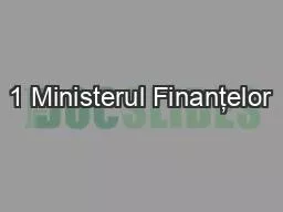 1 Ministerul Finanţelor