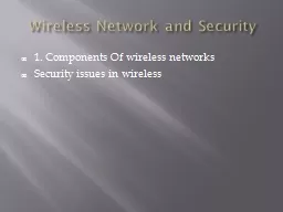 Wireless Network and Security