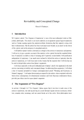 Revisability and Conceptual Change David J