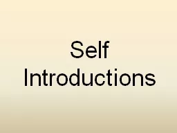 PPT-Self Introductions I am ….