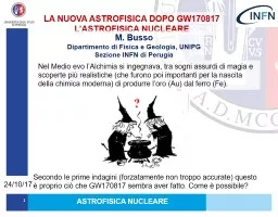 ASTROFISICA NUCLEARE 1 24/10/17